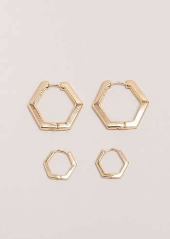 Phase Eight Gold Hexagon Hoop Set Jewellery Gold Canada | ZOMIBY-802